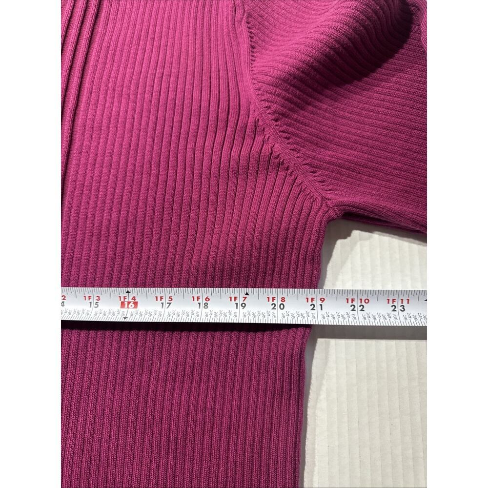 Cezani Large V-Neck Knit Maroon Sweater Pima Cotton Nylon - Picture 8 of 9
